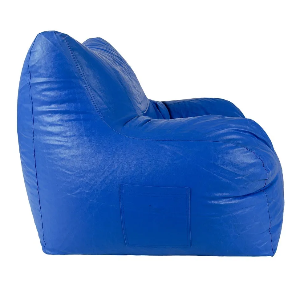 Jumbo Chair Blue Cushiony Armchair Bean Bag Cover