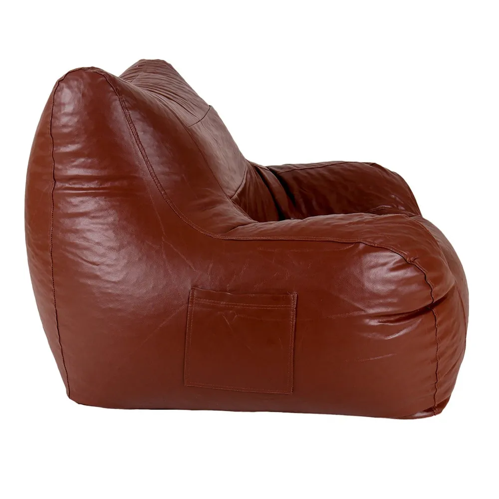 Jumbo Chair Brown Cushiony Armchair Bean Bag Cover