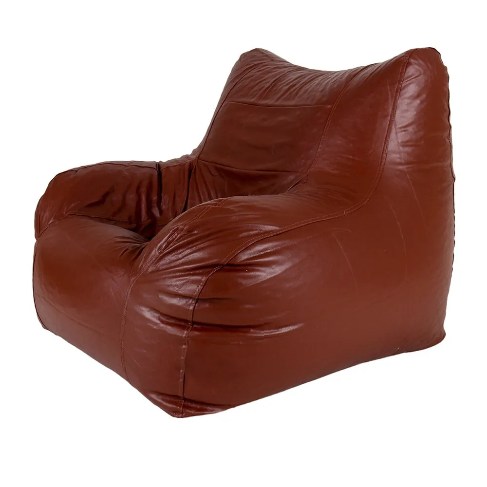 Jumbo Chair Brown Cushiony Armchair Bean Bag Cover