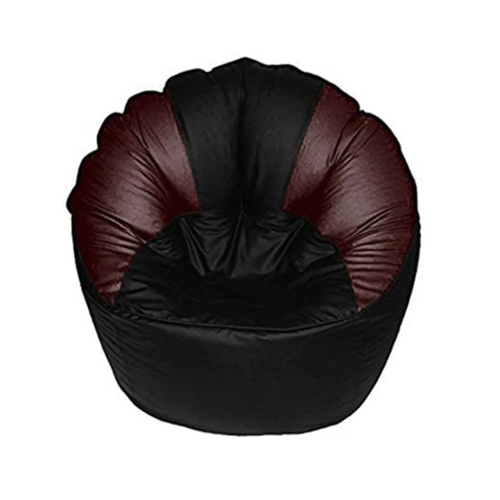 Jumbo Chair/ Muddha Brown & Black Cushiony Bean Bag Cover