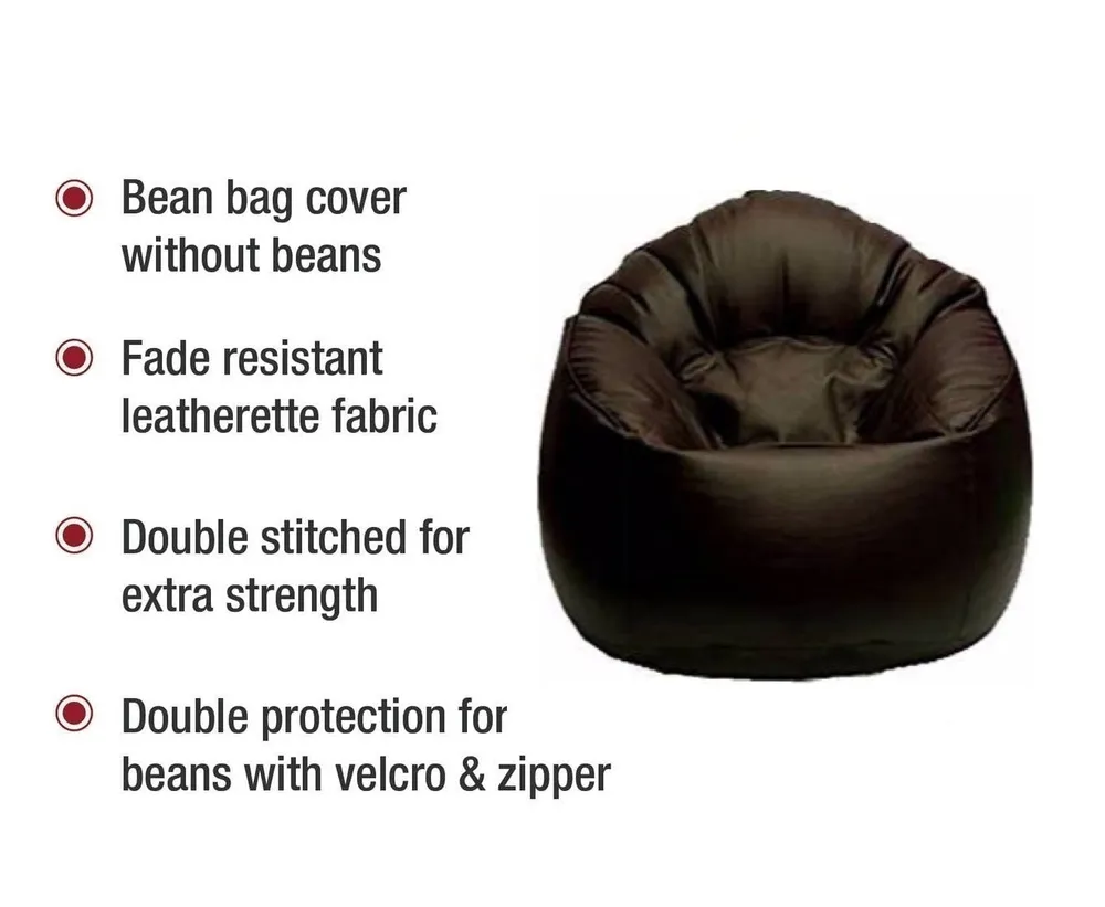 Jumbo Chair/ Muddha Chocolate Brown Cushiony Bean Bag Cover