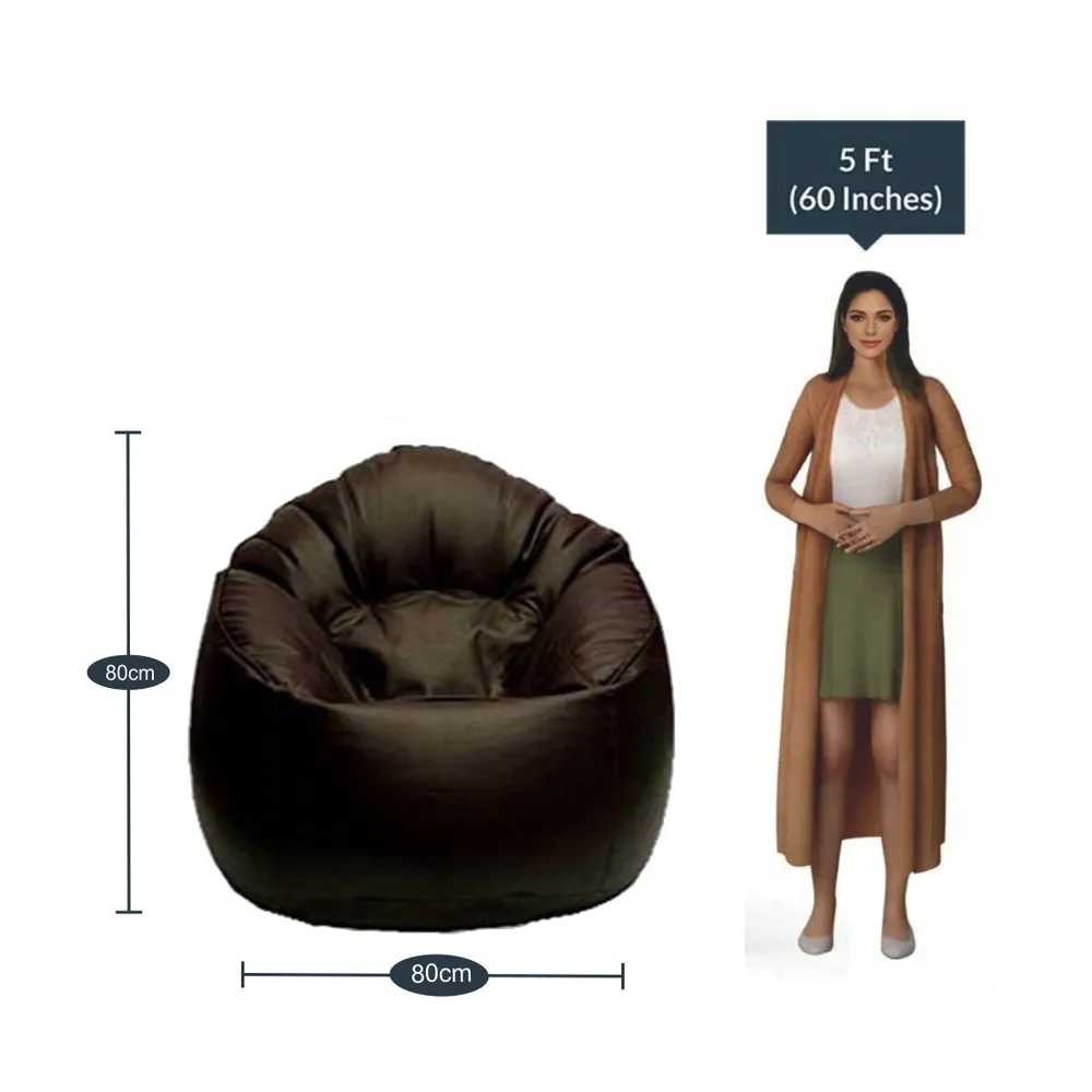 Jumbo Chair/ Muddha Chocolate Brown Cushiony Bean Bag Cover