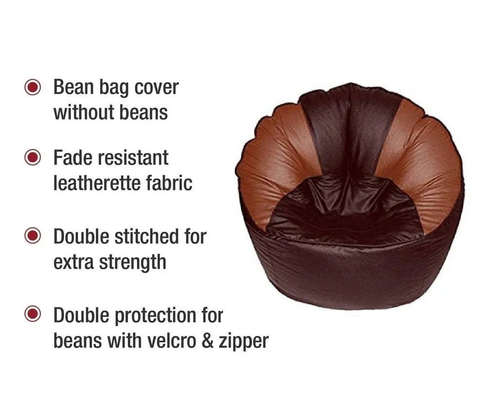 Jumbo Chair/ Muddha Chocolate Brown Tan Bean Bag Cover