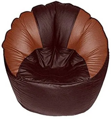 Jumbo Chair/ Muddha Chocolate Brown Tan Bean Bag Cover