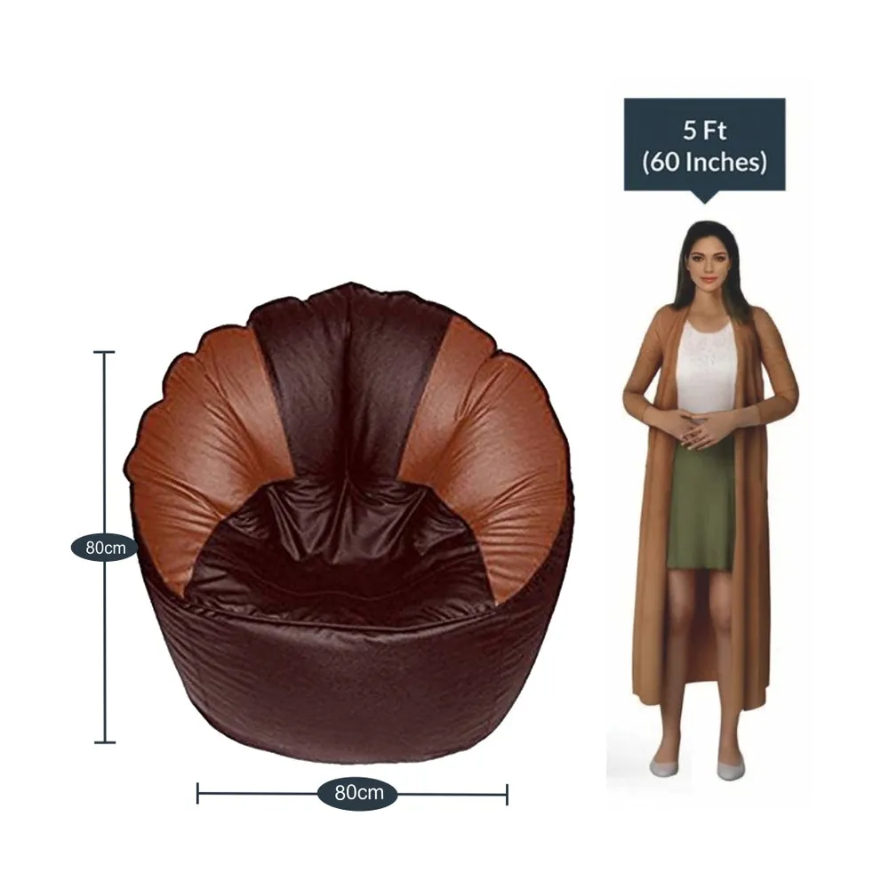Jumbo Chair/ Muddha Chocolate Brown Tan Bean Bag Cover
