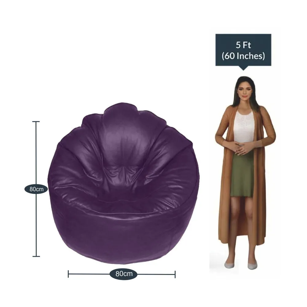 Jumbo Chair/ Muddha Purple Cushiony Bean Bag Cover