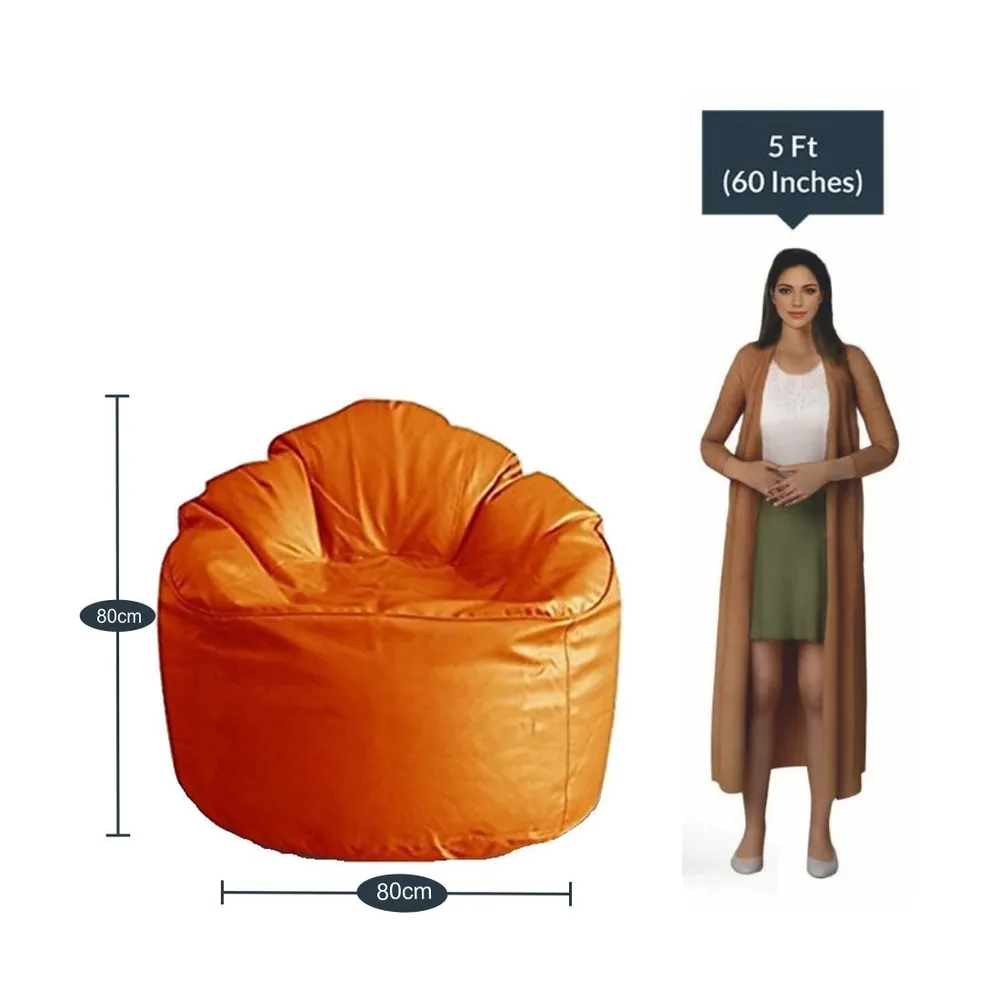 Jumbo Chair/ Muddha Tangerine Cushiony Bean Bag Cover