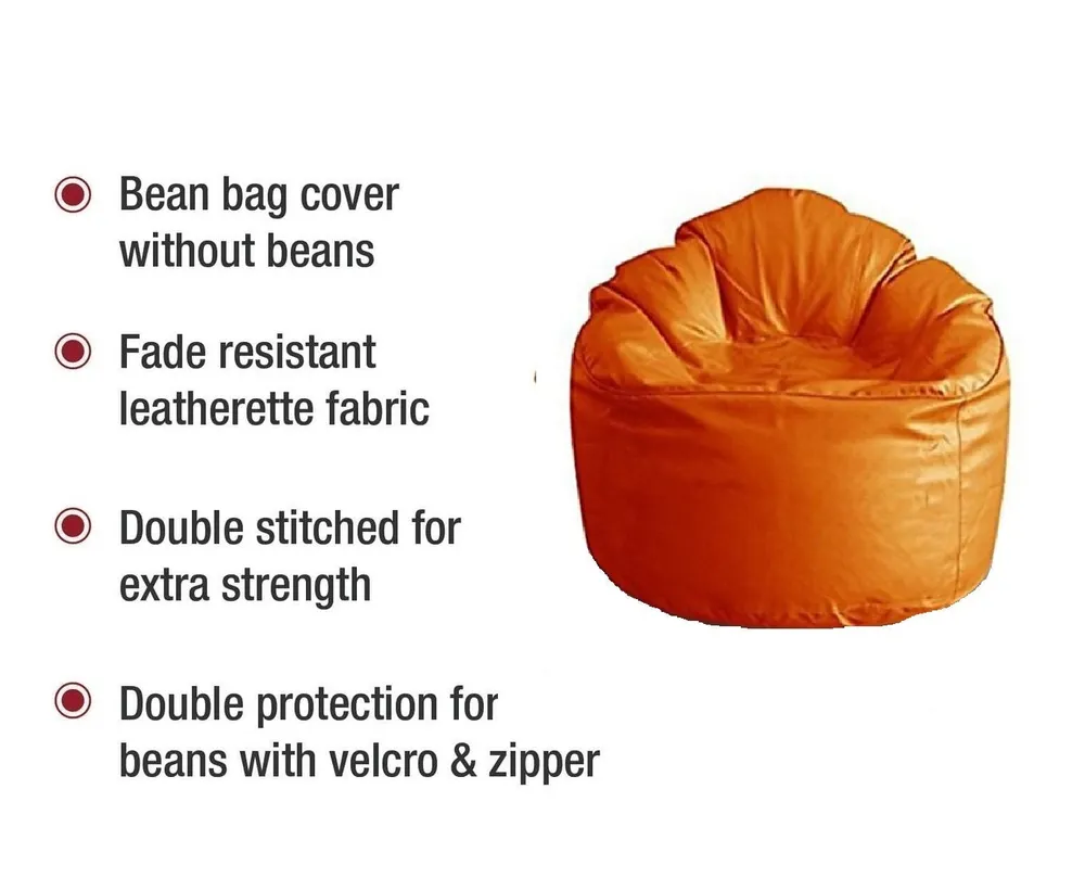 Jumbo Chair/ Muddha Tangerine Cushiony Bean Bag Cover