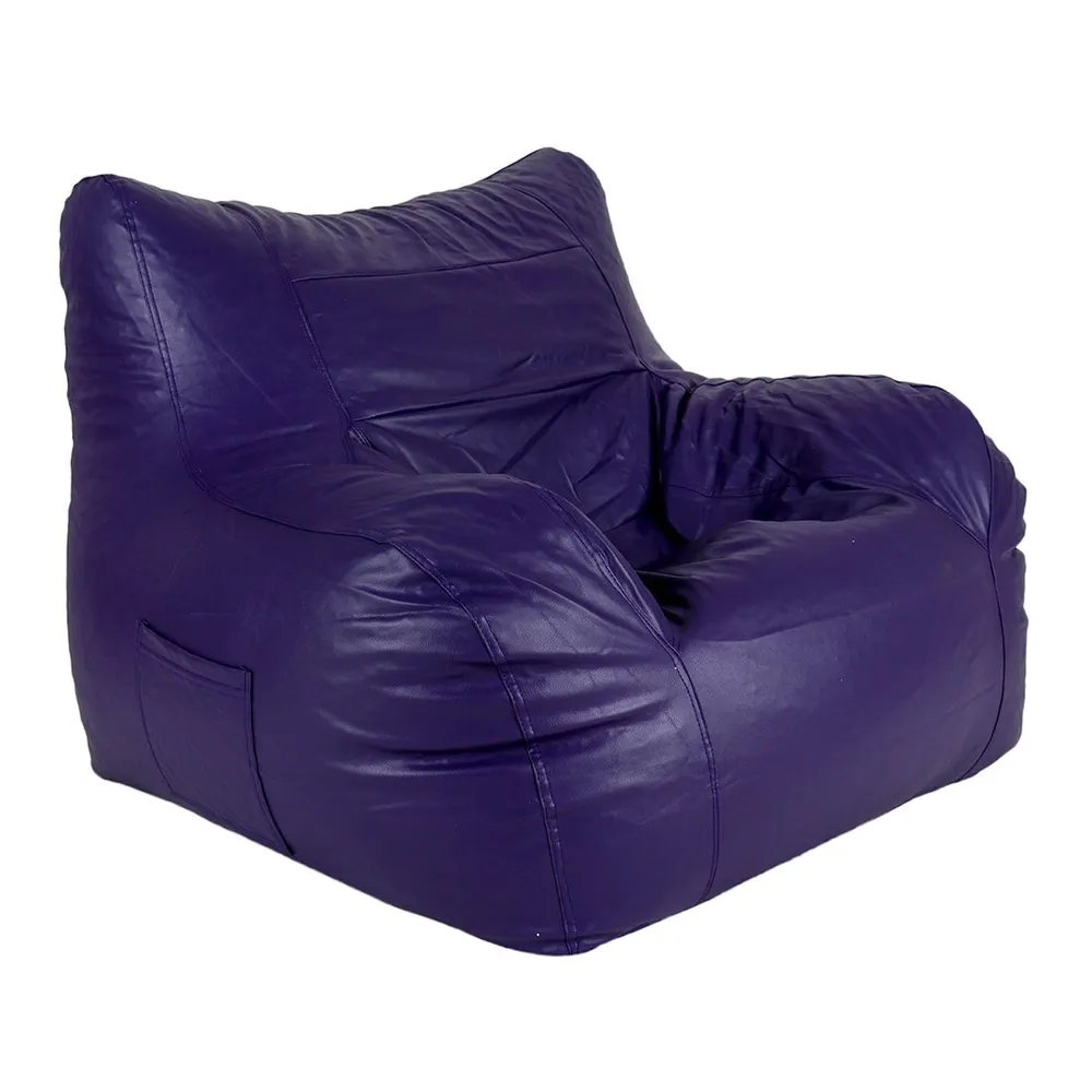 Jumbo Chair Purple Cushiony Armchair Bean Bag Cover