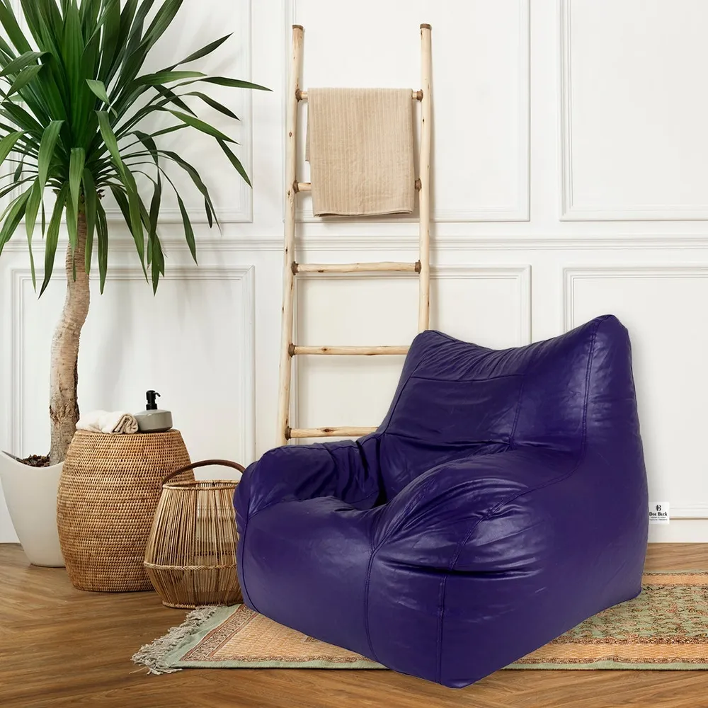 Jumbo Chair Purple Cushiony Armchair Bean Bag Cover
