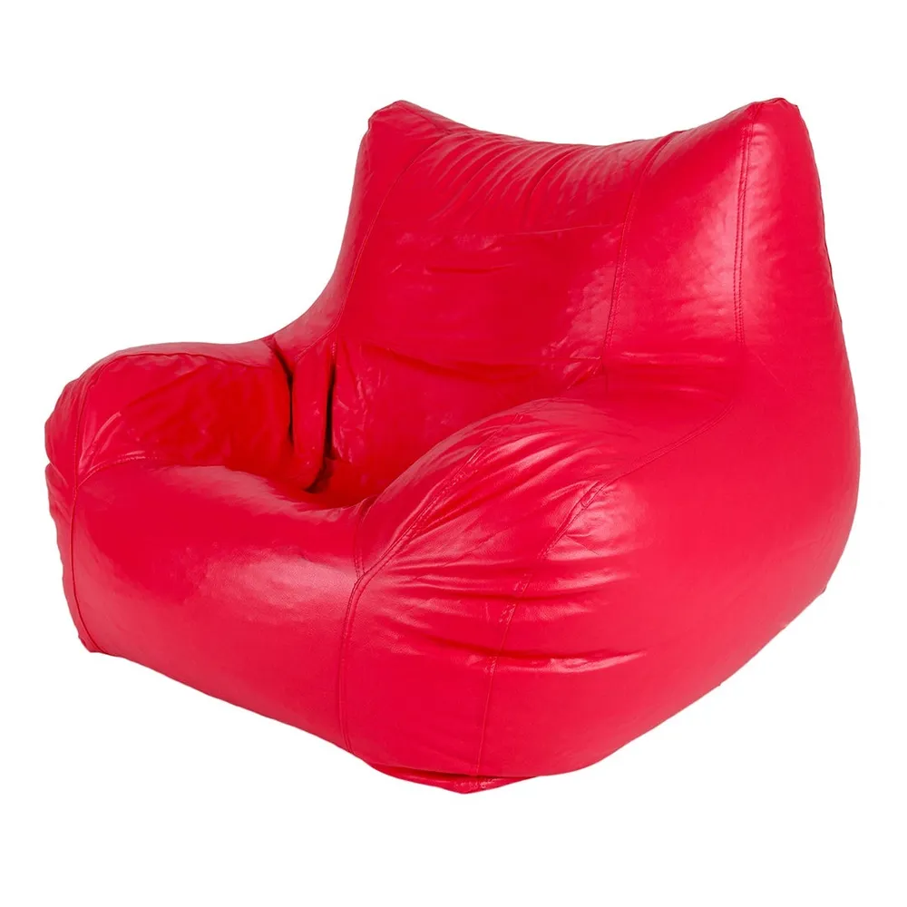 Jumbo Chair Red Cushiony Armchair Bean Bag Cover