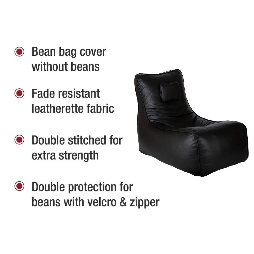 Jumbo Rich Black Lounge Bean Bag Cover