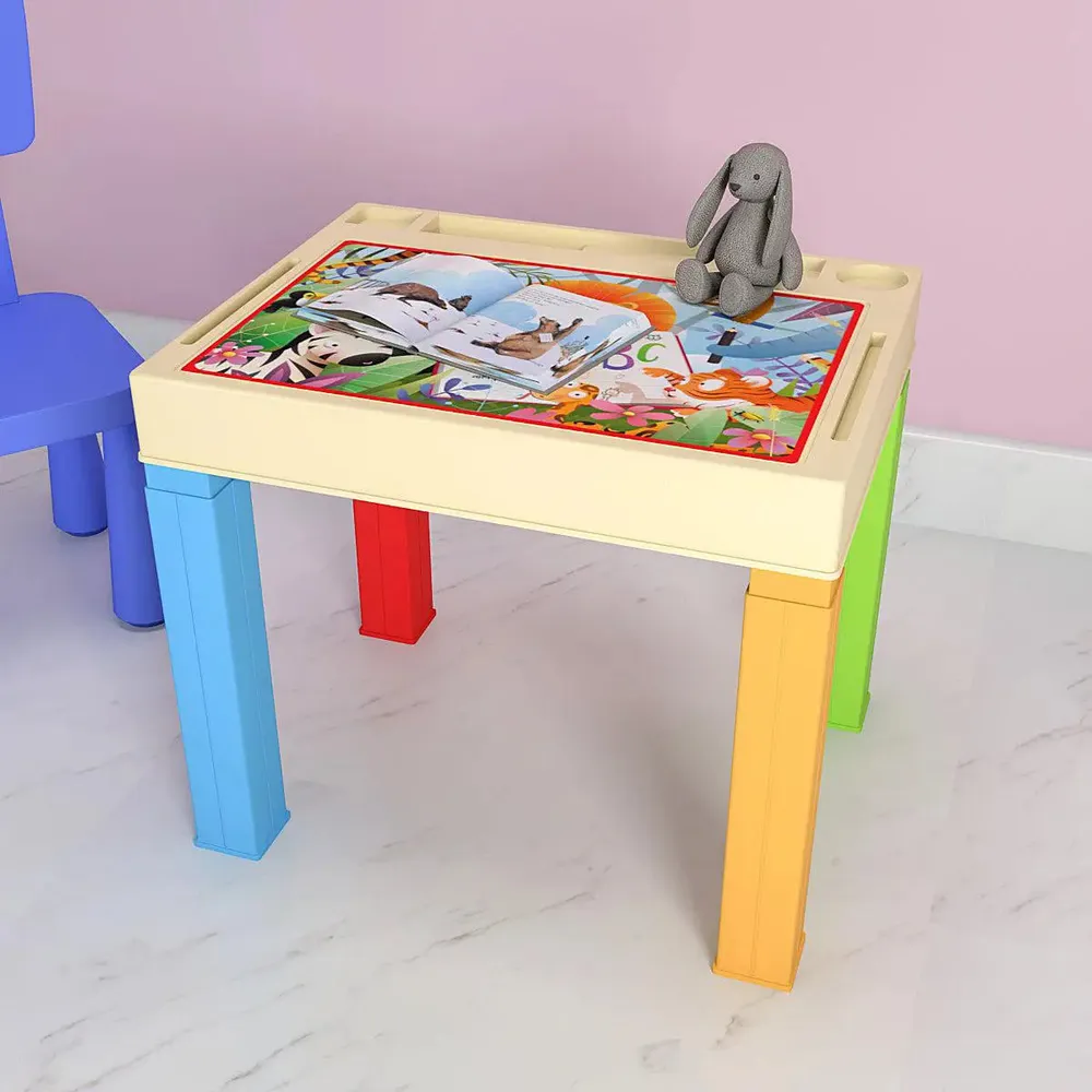 Jungle Adventure Cartoon Study Table for Kids with Colourful Legs