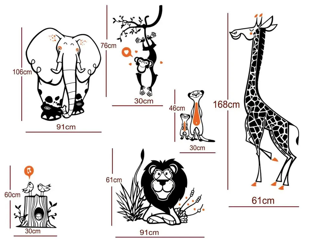 Jungle Animals Full Wall Sticker & Decal