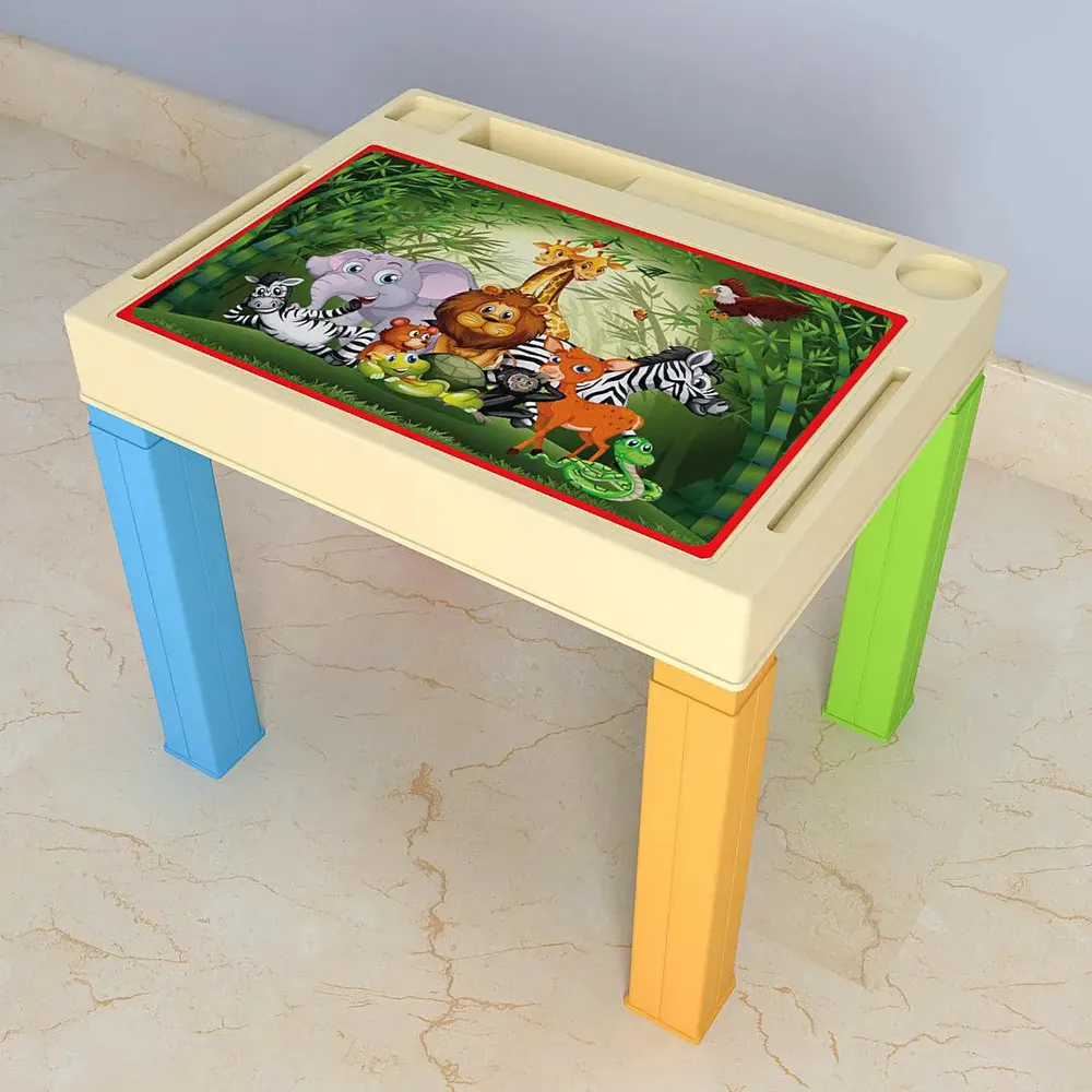 Jungle Theme Study Table for Kids with Colourful Legs