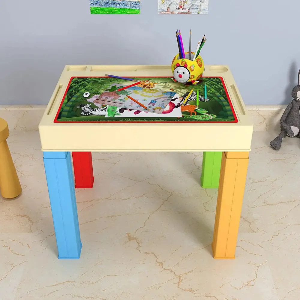 Jungle Theme Study Table for Kids with Colourful Legs