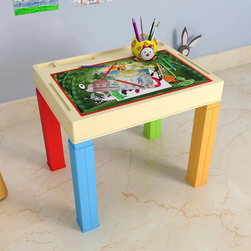 Jungle Theme Study Table for Kids with Colourful Legs