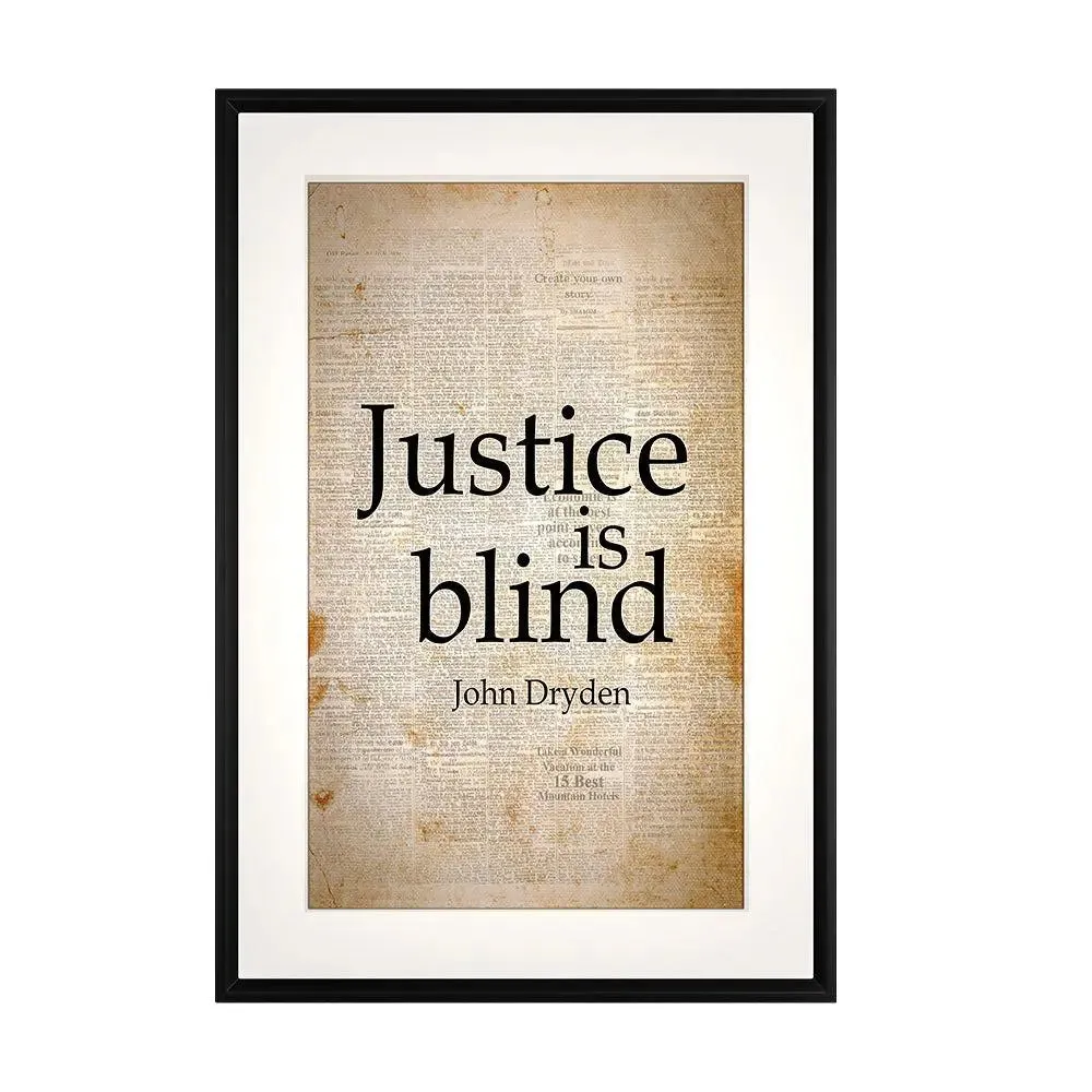 Justice is Blind Framed Wall Art / Lawyer Office Decor