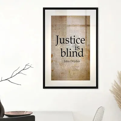 Justice is Blind Framed Wall Art / Lawyer Office Decor