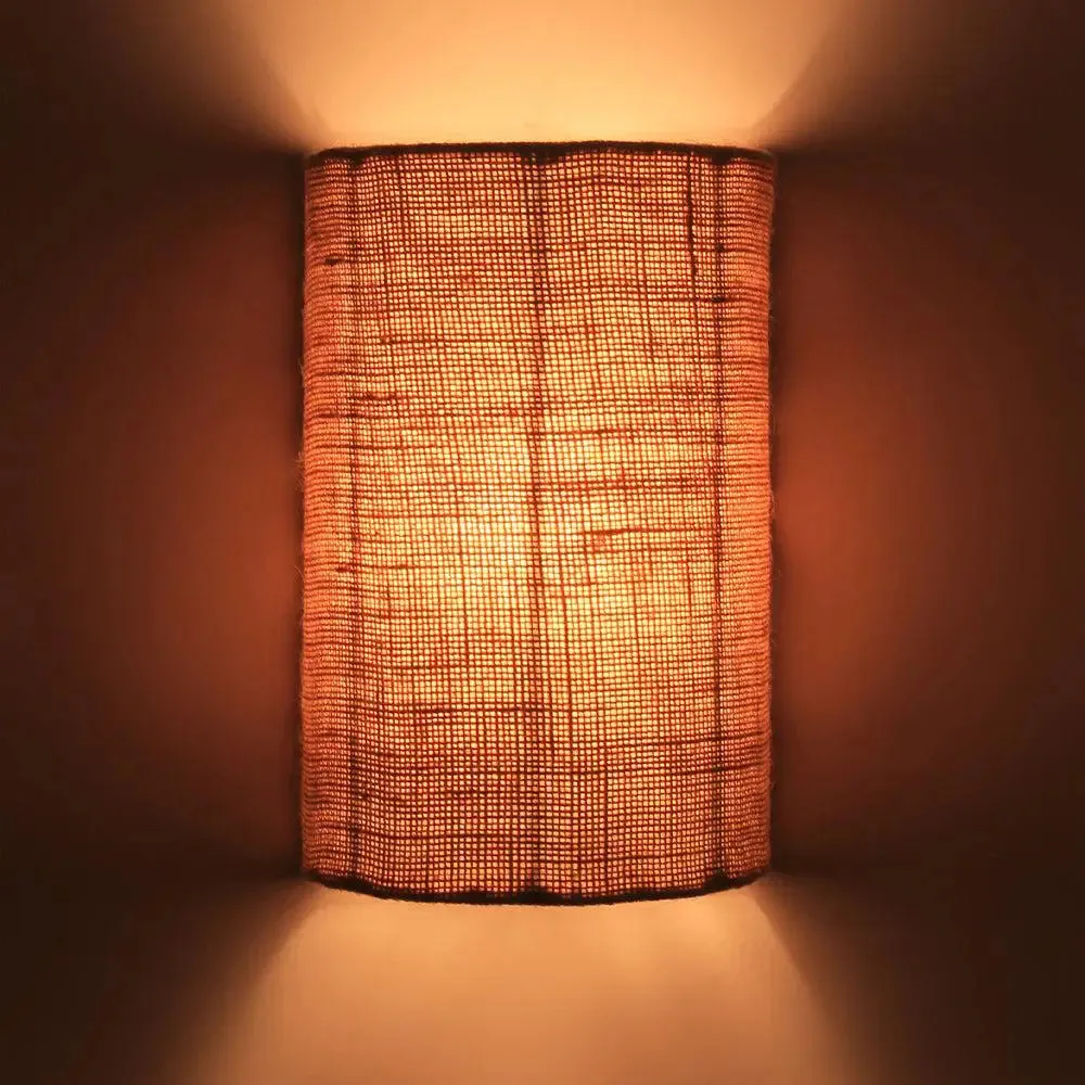 Jute Beige Small Wall Light Fixture Single Piece
