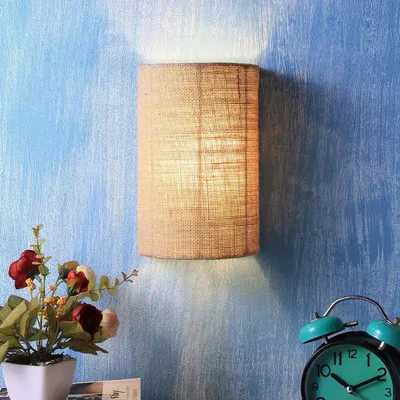 Jute Beige Small Wall Light Fixture