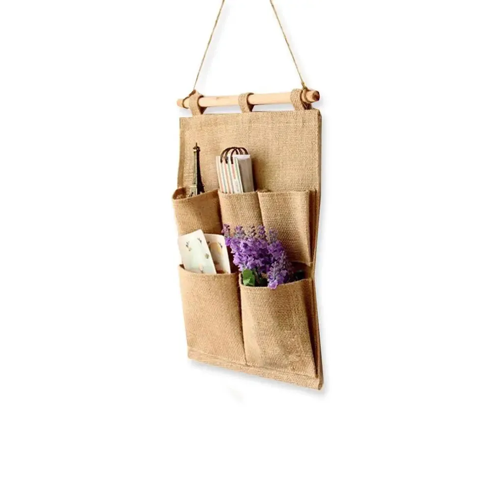 Jute Fabric Multi-Utility Wall Hanging Organizer