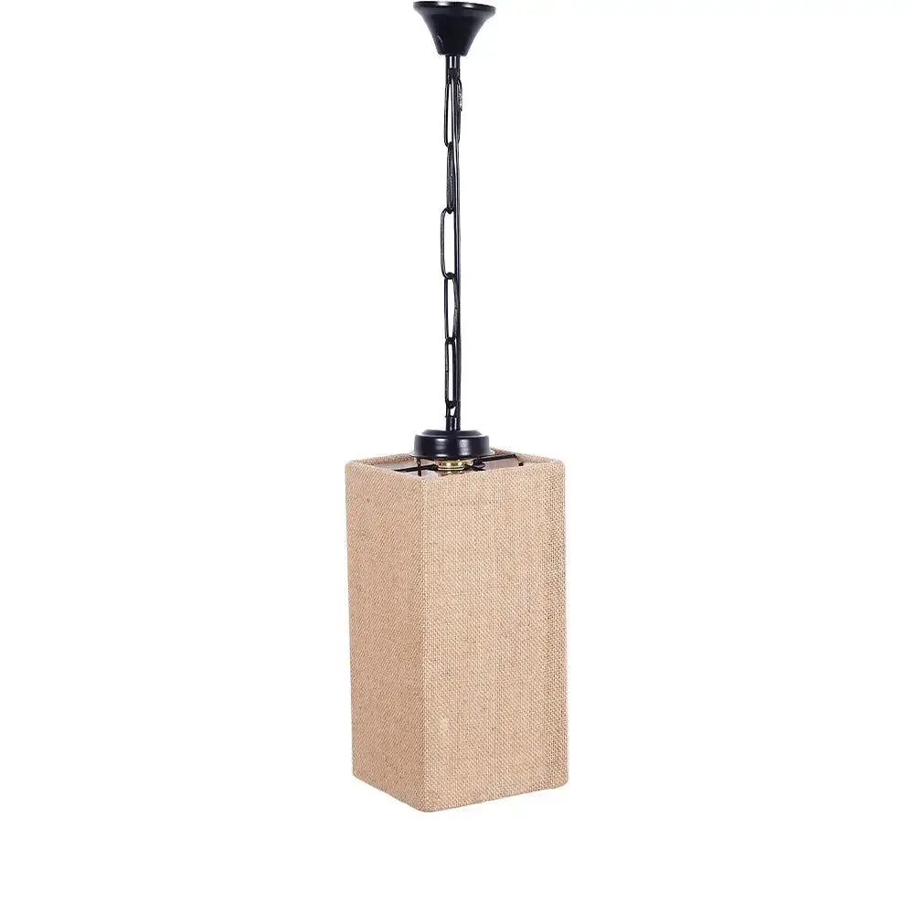Jute Square Hanging Light Single Piece