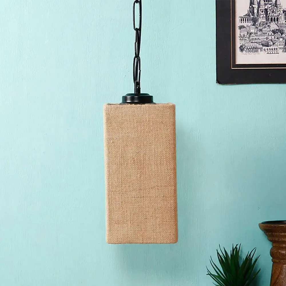Jute Square Hanging Light Single Piece