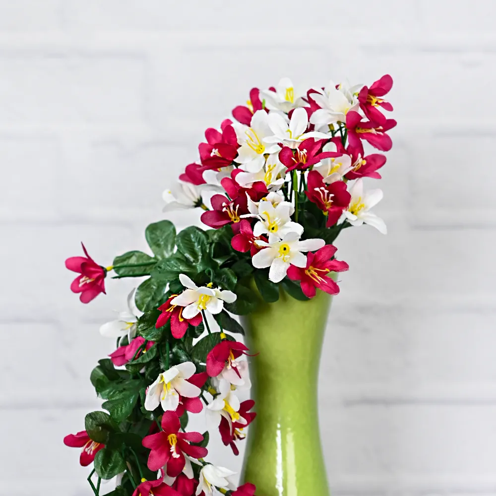 Kali Pink & White Creeper Artificial Flower Bunch Default Title