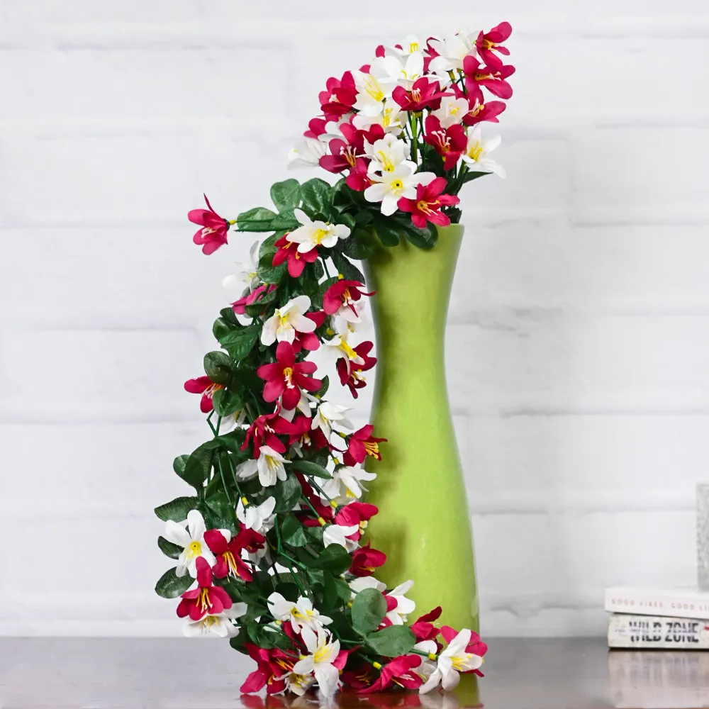 Kali Pink & White Creeper Artificial Flower Bunch Default Title