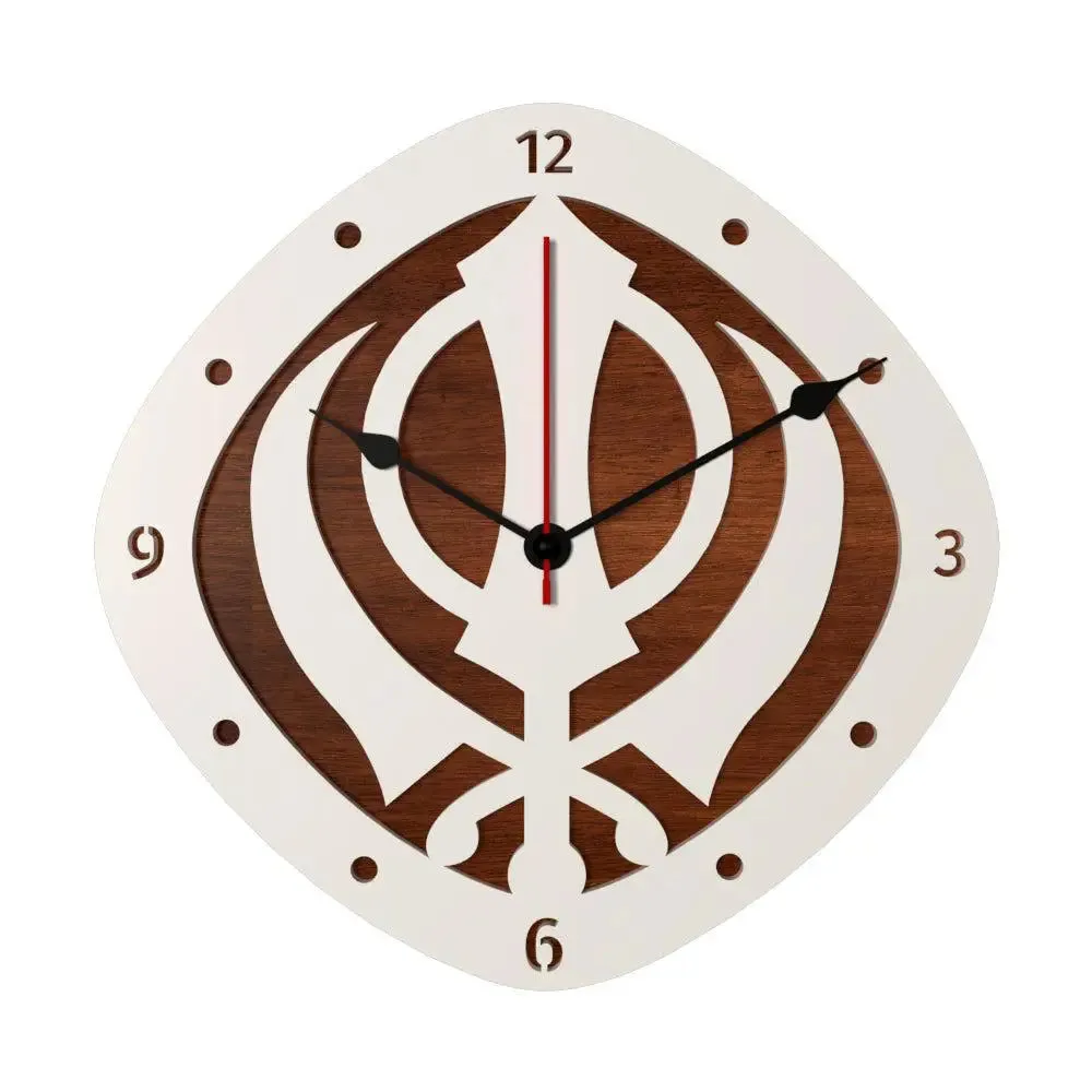 Khanda Dual Layer Wooden Wall Clock