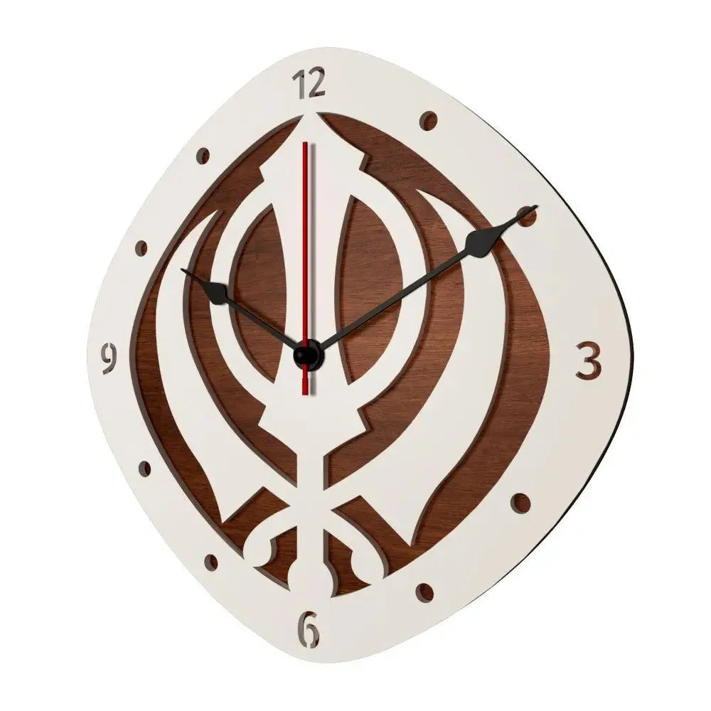 Khanda Dual Layer Wooden Wall Clock
