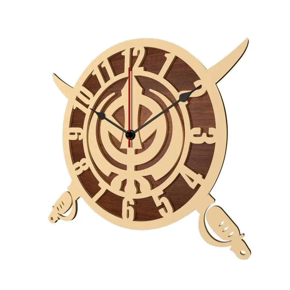 Khanda Dual Layer Wooden Wall Clock