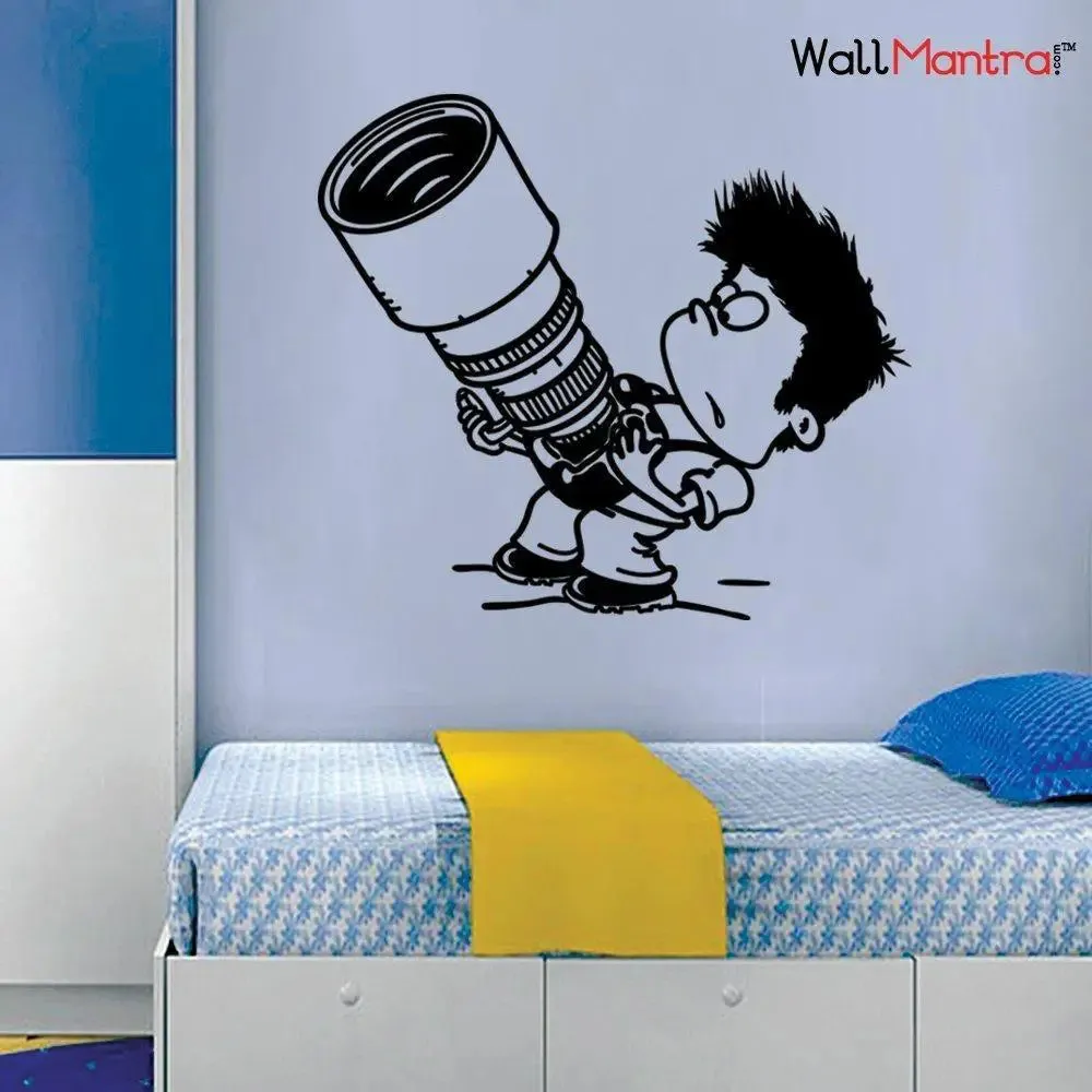 Kid with Camera Wall Decal Wall Sticker