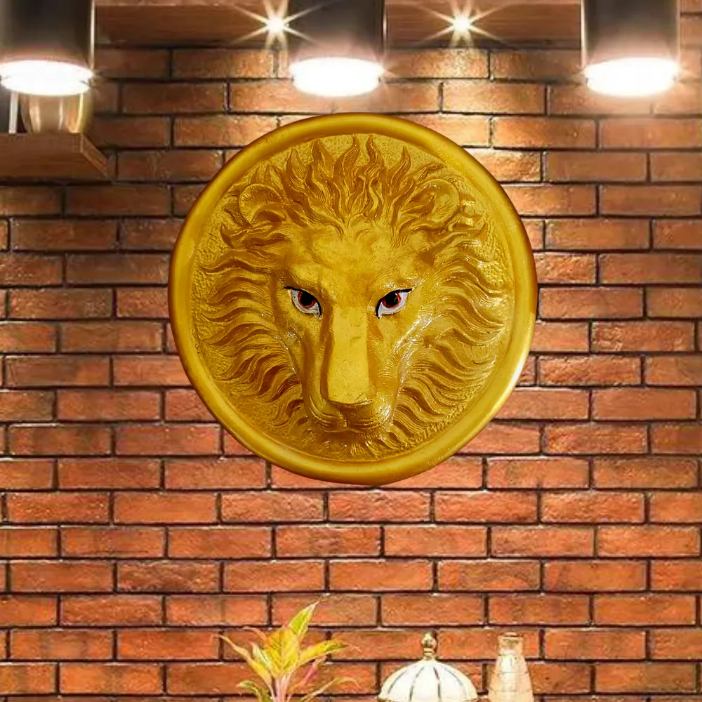 King of Jungle Inspired Lion Gold Wall Decor