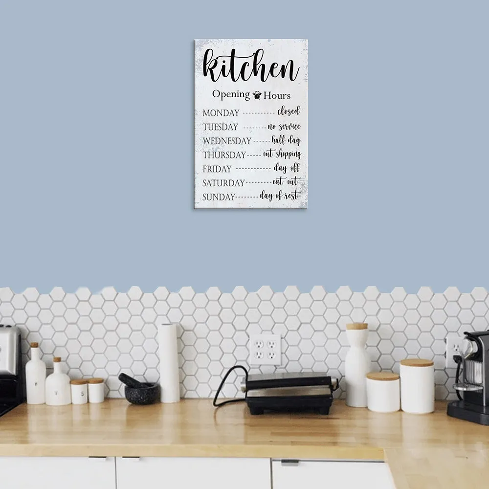 Kitchen Schedule Funky Wooden Sign