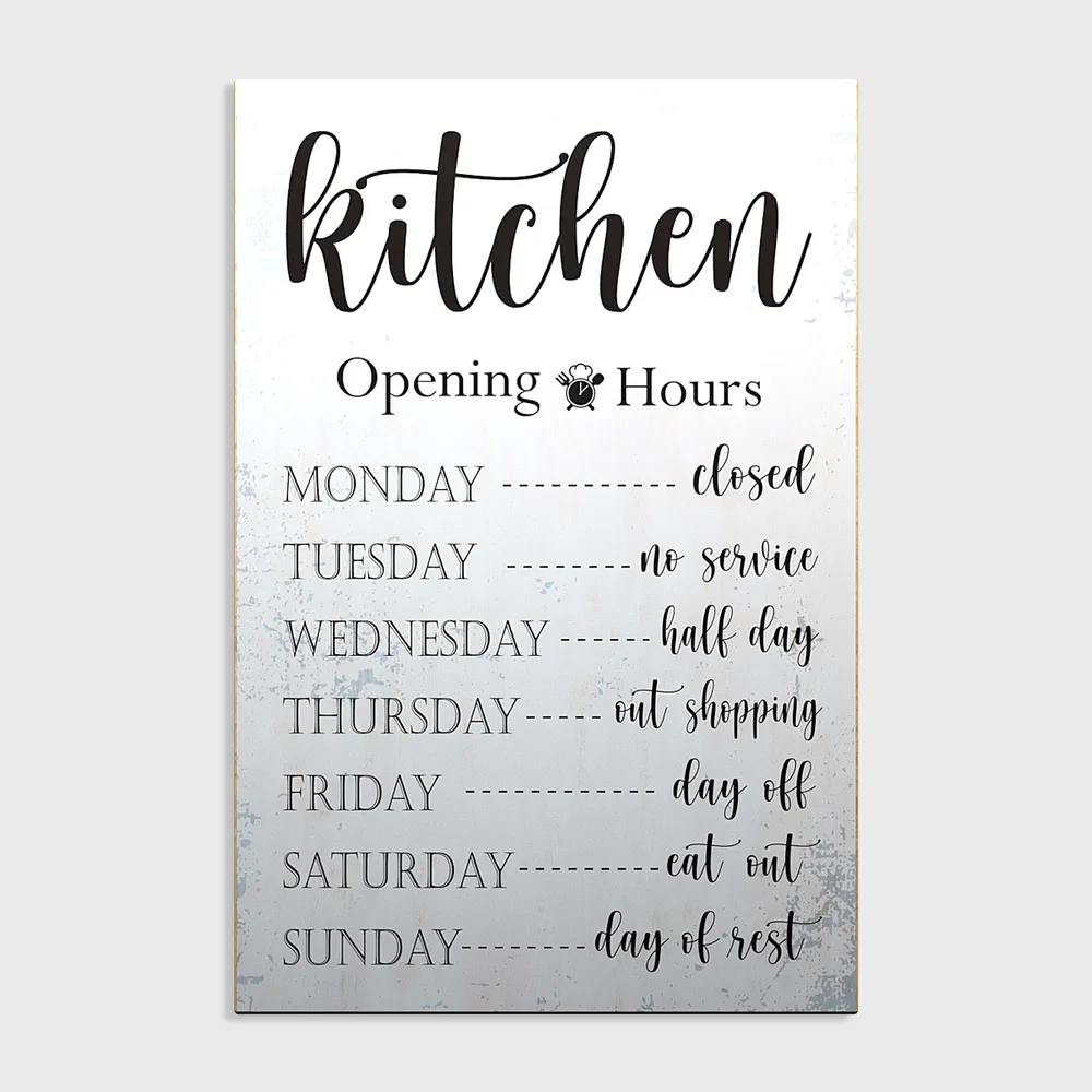 Kitchen Schedule Funky Wooden Sign