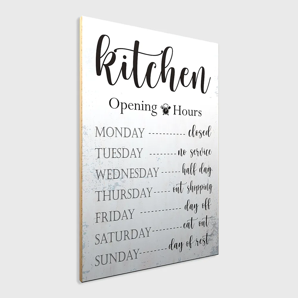 Kitchen Schedule Funky Wooden Sign