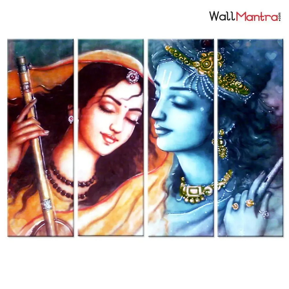 Krishna Meerabai Eternal Love Indian Wall Painting