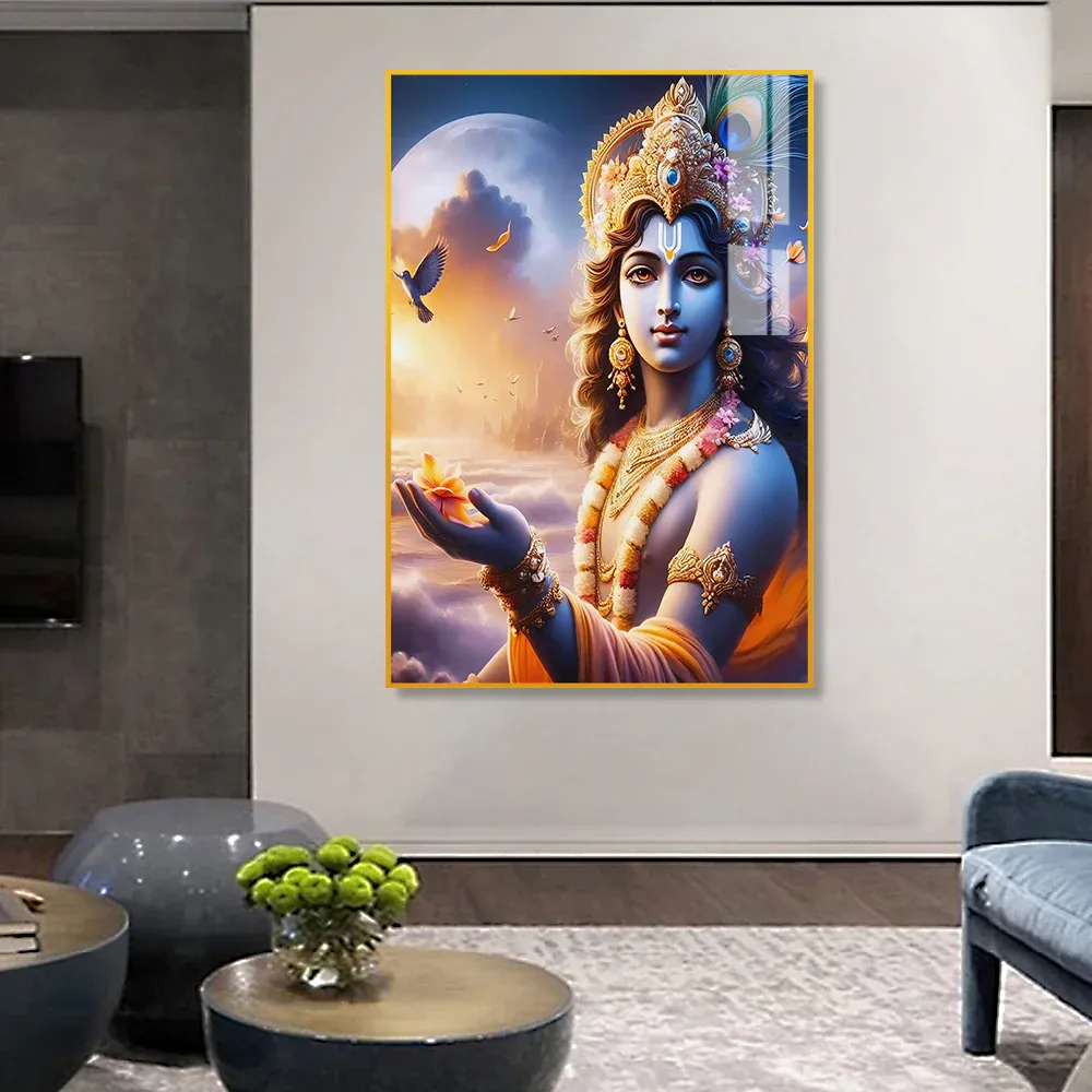 Krishna's Eternal Grace Acrylic Wall Painting Regular