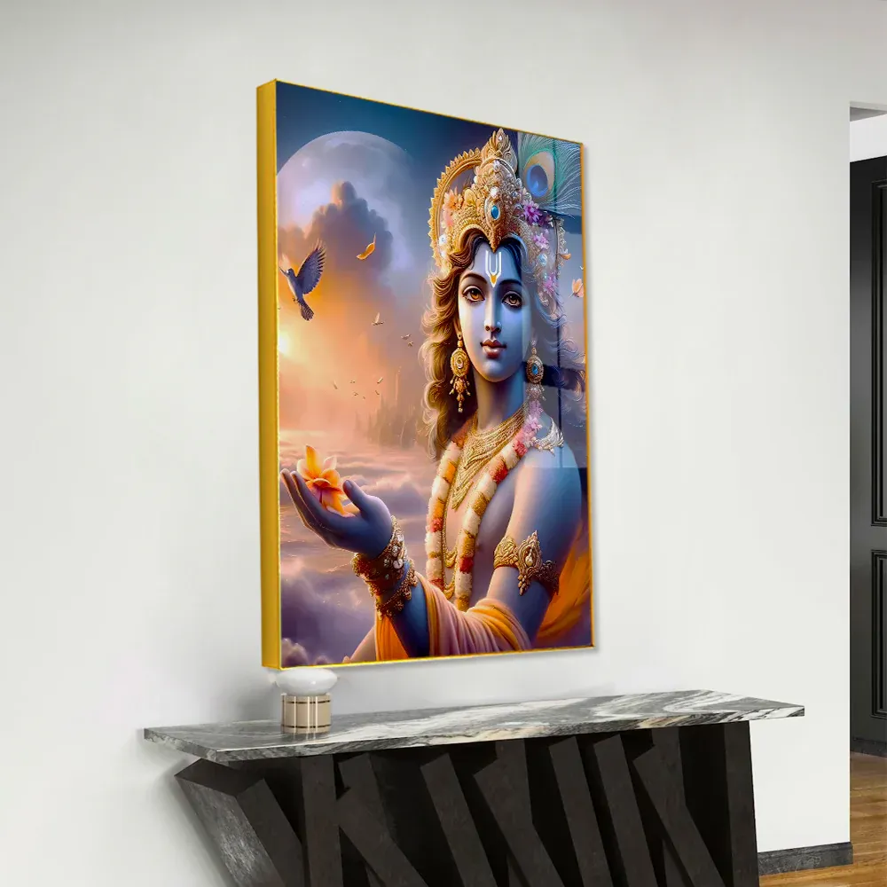 Krishna's Eternal Grace Acrylic Wall Painting Regular