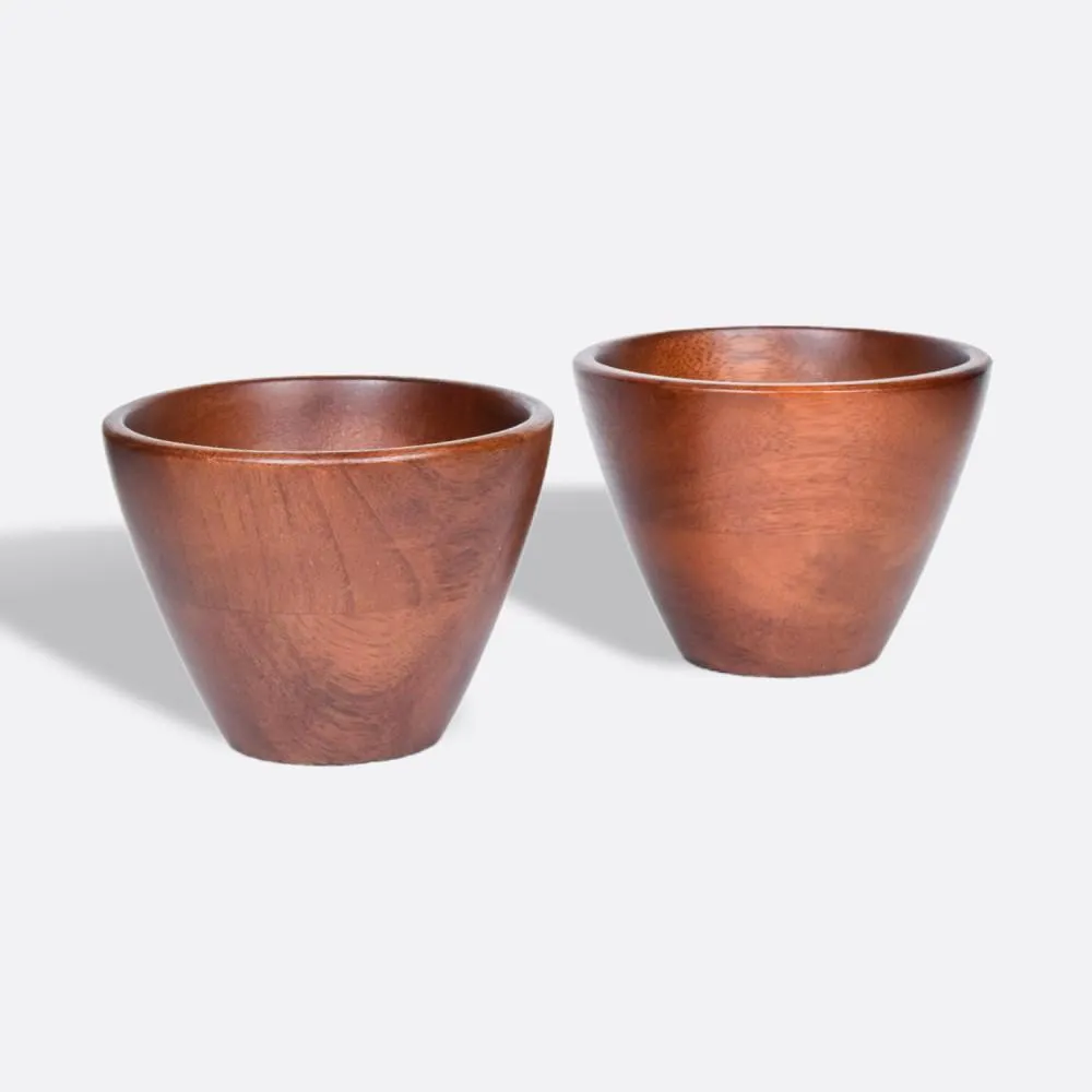 Kulhad Motif Wooden Bowl Set Of 2