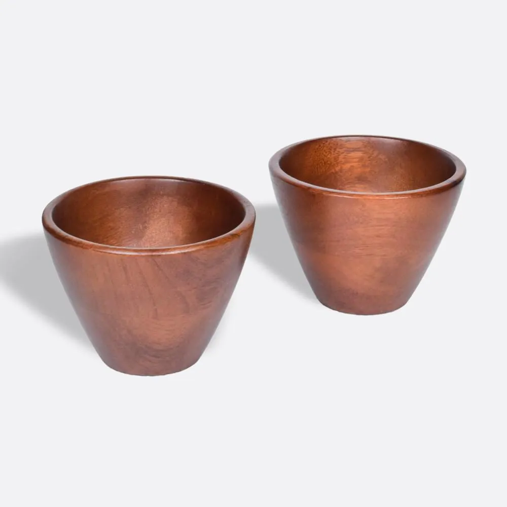 Kulhad Motif Wooden Bowl Set Of 2