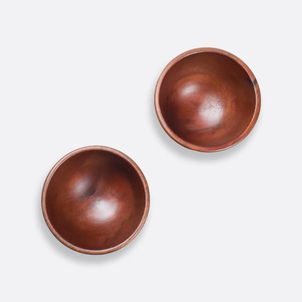 Kulhad Motif Wooden Bowl Set Of 2