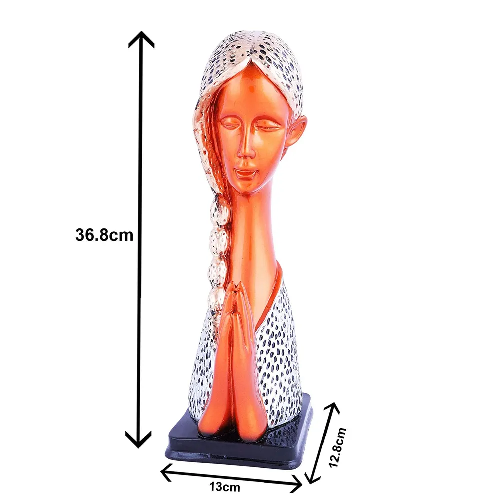 Lady-like Polyresin Table Accent - Perfect Valentine's Day Gift for Her Orange