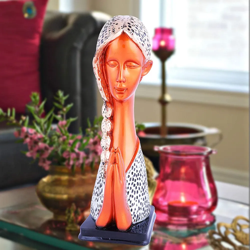 Lady-like Polyresin Table Accent - Perfect Valentine's Day Gift for Her Orange
