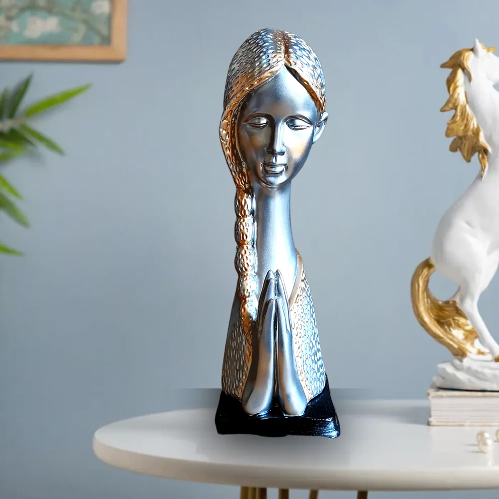 Lady-like Polyresin Table Accent - Perfect Valentine's Day Gift for Her Orange