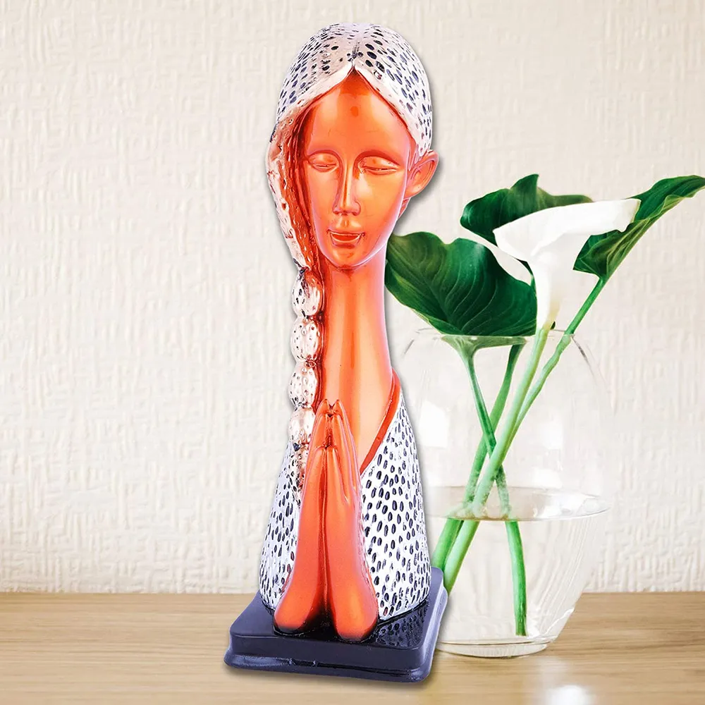 Lady-like Polyresin Table Accent - Perfect Valentine's Day Gift for Her Orange