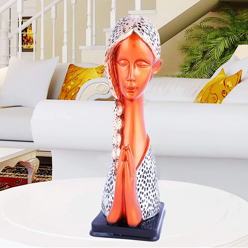 Lady-like Polyresin Table Accent - Perfect Valentine's Day Gift for Her Orange