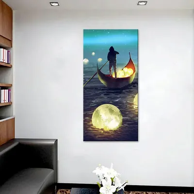 Lake of Moons Fantasy Canvas Printed Wall Painting